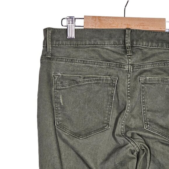 Express Stretch Ankle Legging Mid-Rise Cut Off Jeans Distressed Women Size 0R - Picture 3 of 12